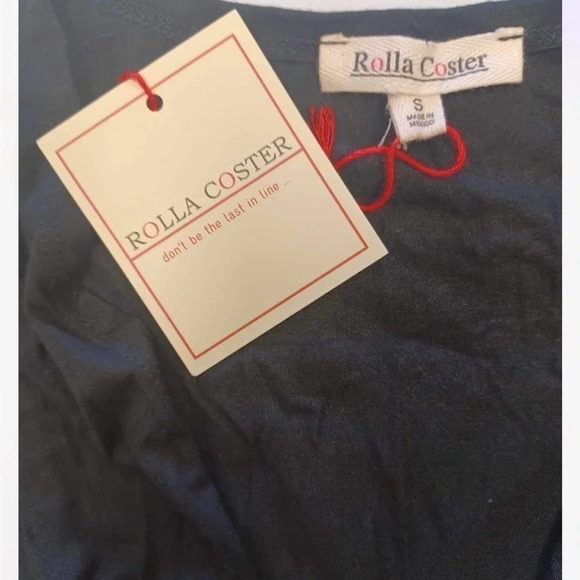 Roller Coaster Black  Stretchy Twist Front Short Sleeve Maxi Dress Size Small - Picture 6 of 6